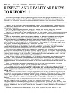 Respect and Reality are Keys to Reform