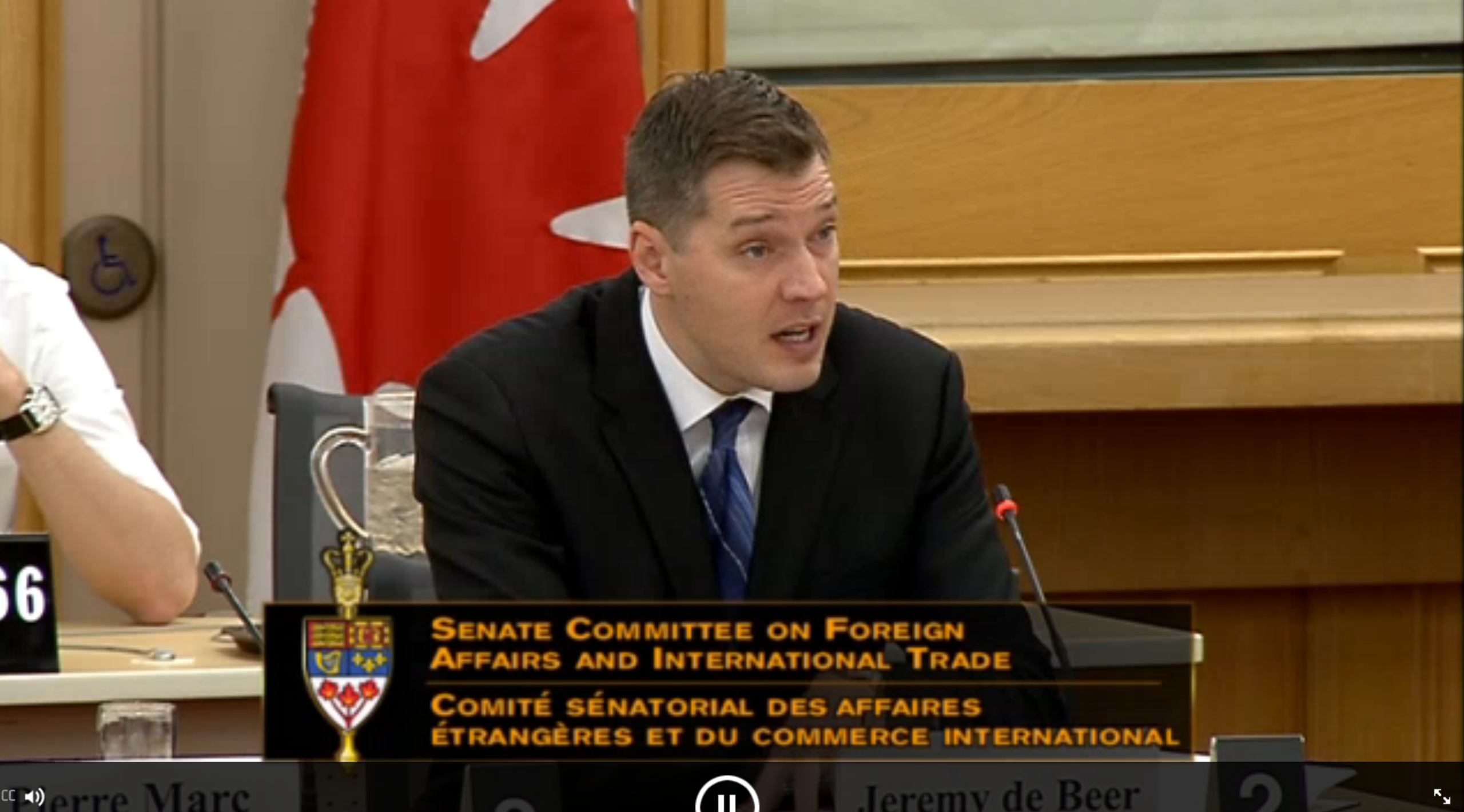 Professor de Beer testifies to Senate about CETA, intellectual property and innovation.